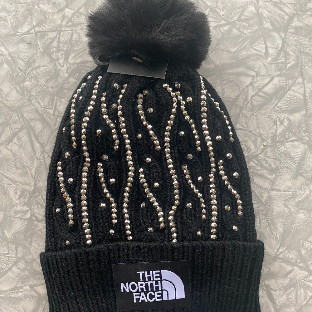 The North Face Black Rhinestone Knitted Winter Hat